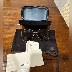 Gucci Gold Large Sunglasses